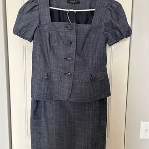 Nine West Blue Skirt Suit